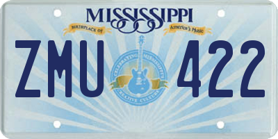 MS license plate ZMU422