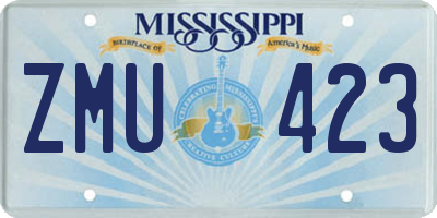 MS license plate ZMU423