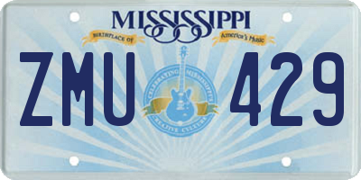 MS license plate ZMU429