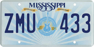 MS license plate ZMU433