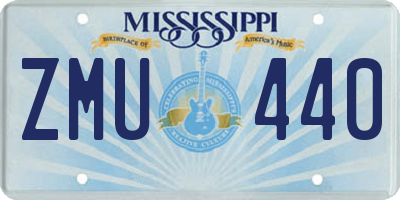 MS license plate ZMU440