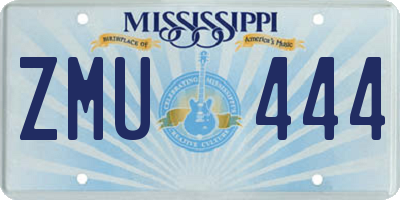 MS license plate ZMU444