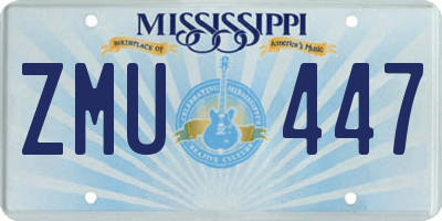 MS license plate ZMU447