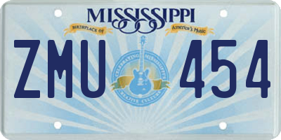 MS license plate ZMU454