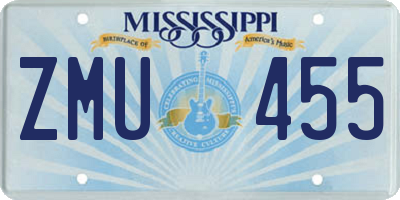 MS license plate ZMU455