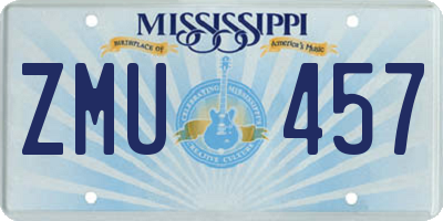 MS license plate ZMU457