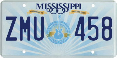 MS license plate ZMU458