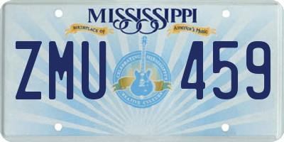 MS license plate ZMU459