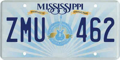 MS license plate ZMU462