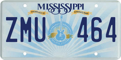MS license plate ZMU464