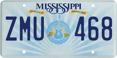 MS license plate ZMU468