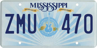 MS license plate ZMU470