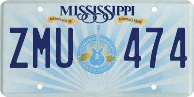 MS license plate ZMU474