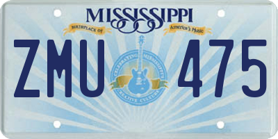 MS license plate ZMU475