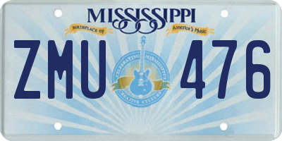 MS license plate ZMU476