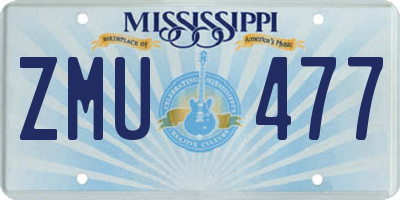 MS license plate ZMU477
