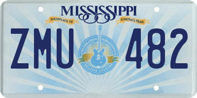 MS license plate ZMU482