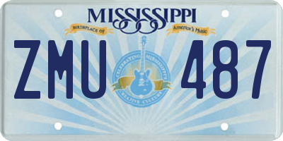 MS license plate ZMU487