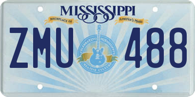 MS license plate ZMU488