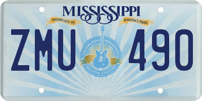 MS license plate ZMU490