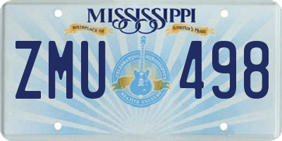 MS license plate ZMU498
