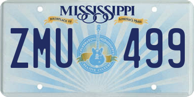 MS license plate ZMU499