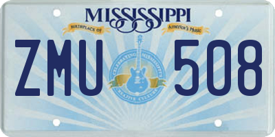 MS license plate ZMU508