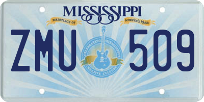 MS license plate ZMU509