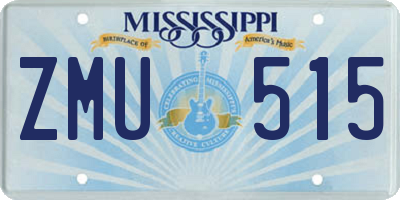 MS license plate ZMU515