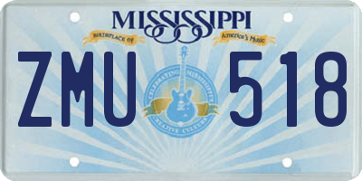 MS license plate ZMU518