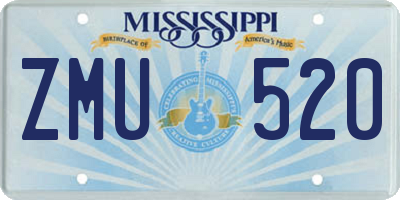 MS license plate ZMU520