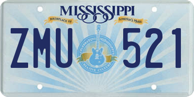 MS license plate ZMU521