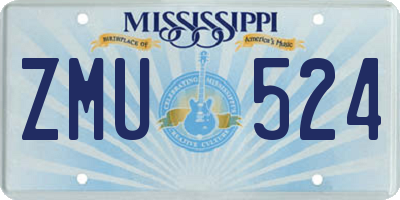 MS license plate ZMU524