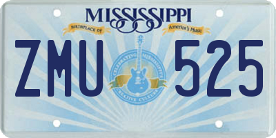 MS license plate ZMU525