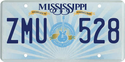 MS license plate ZMU528