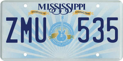 MS license plate ZMU535