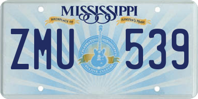 MS license plate ZMU539