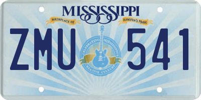 MS license plate ZMU541