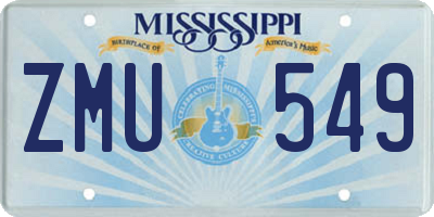 MS license plate ZMU549