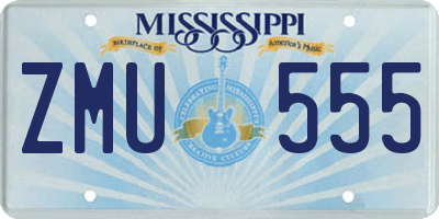 MS license plate ZMU555
