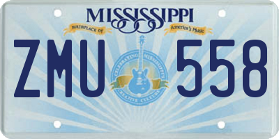 MS license plate ZMU558