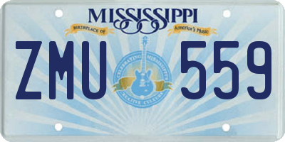 MS license plate ZMU559