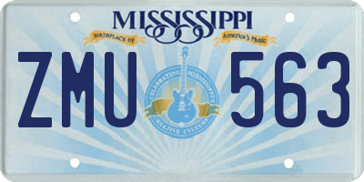 MS license plate ZMU563
