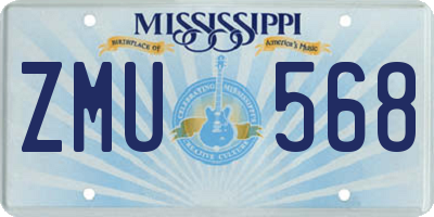MS license plate ZMU568