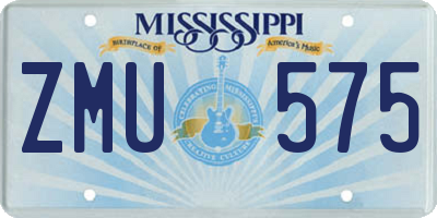 MS license plate ZMU575