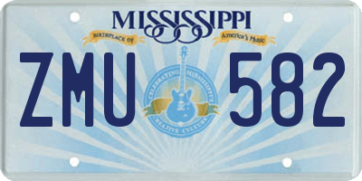 MS license plate ZMU582