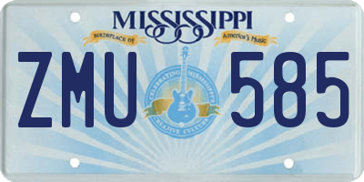 MS license plate ZMU585