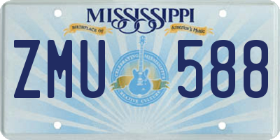 MS license plate ZMU588