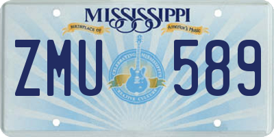 MS license plate ZMU589