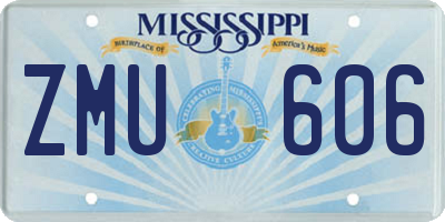 MS license plate ZMU606
